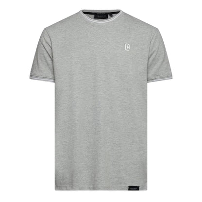 Grey Marl - Front - Crosshatch Mens Preece Contrast Striped T-Shirt