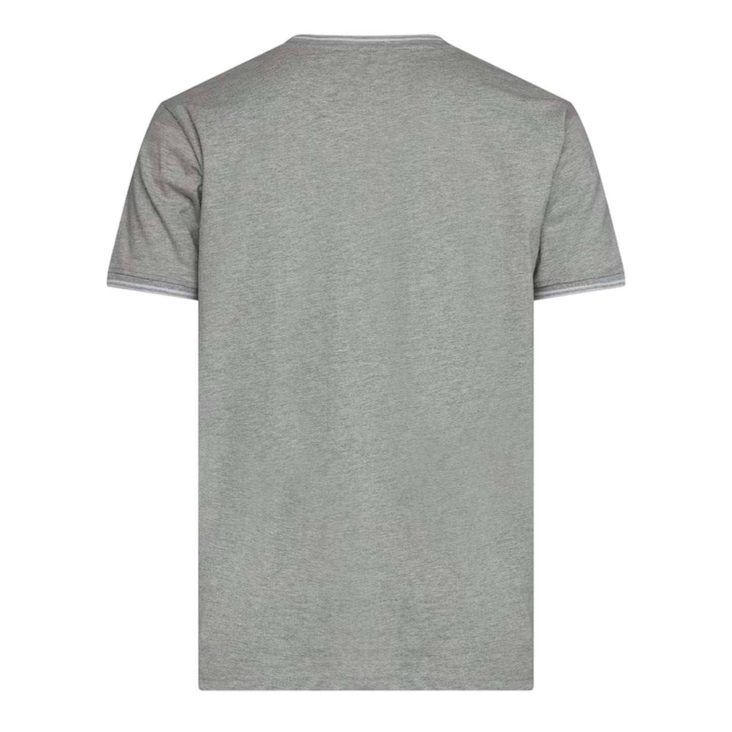Grey Marl - Back - Crosshatch Mens Preece Contrast Striped T-Shirt