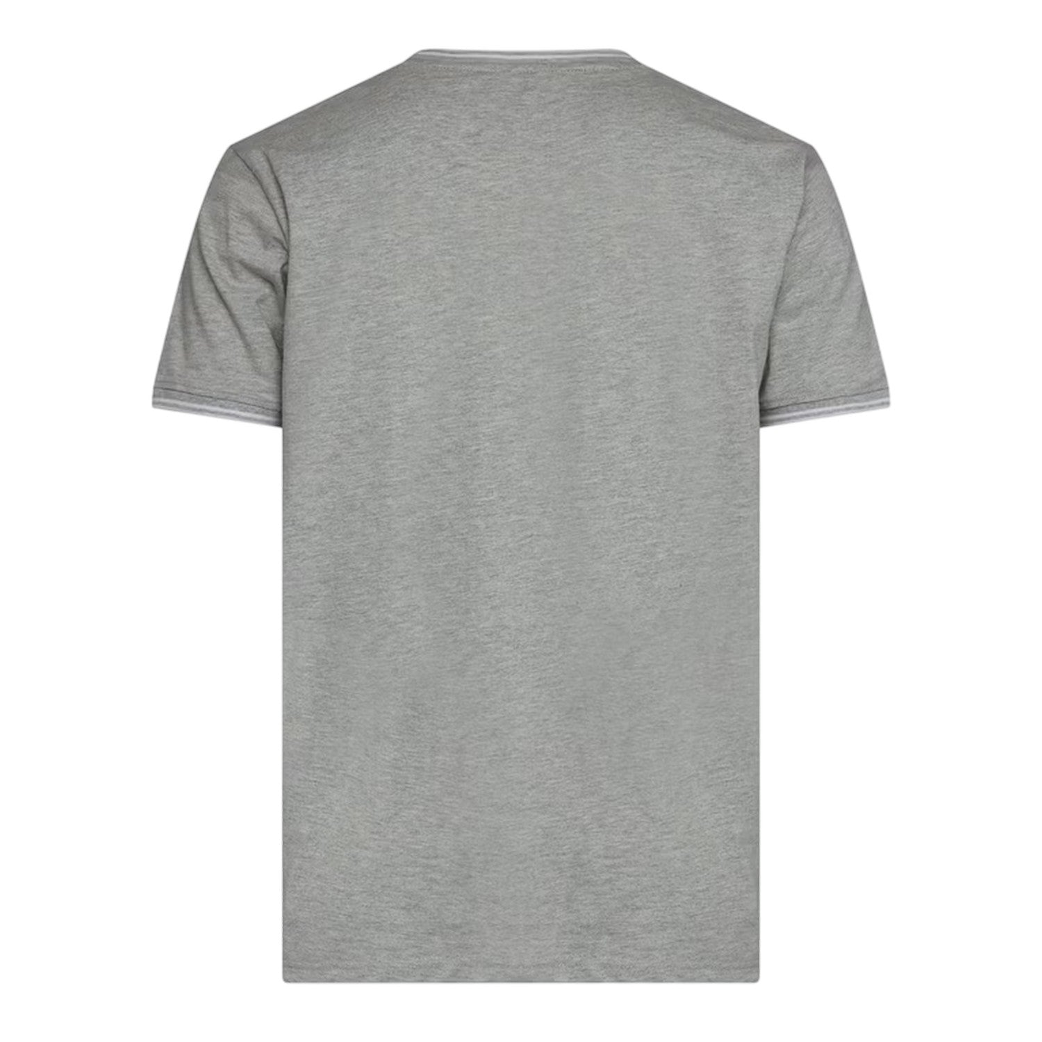 Grey Marl - Back - Crosshatch Mens Preece Contrast Striped T-Shirt