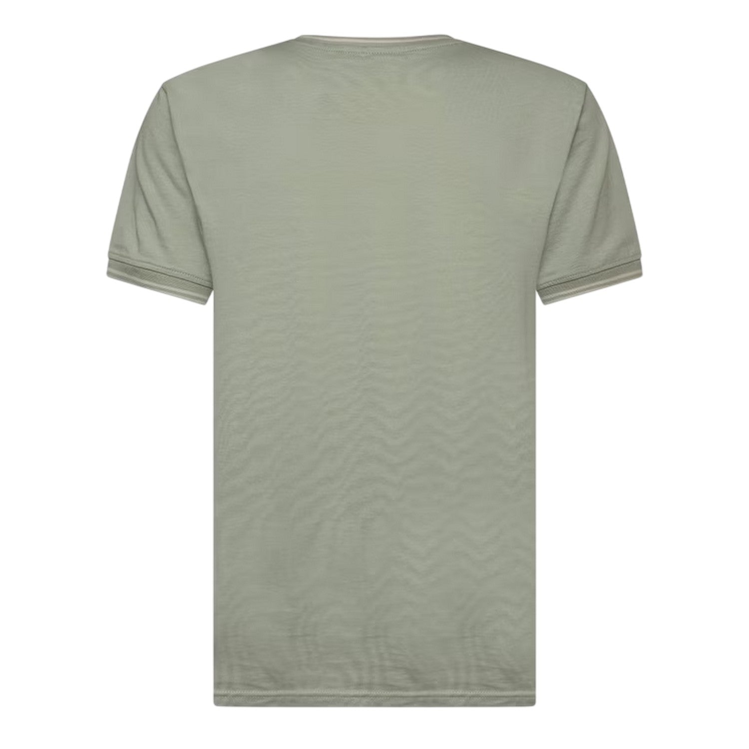 Light Olive - Back - Crosshatch Mens Preece Contrast Striped T-Shirt