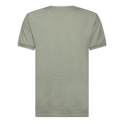 Light Olive - Back - Crosshatch Mens Preece Contrast Striped T-Shirt