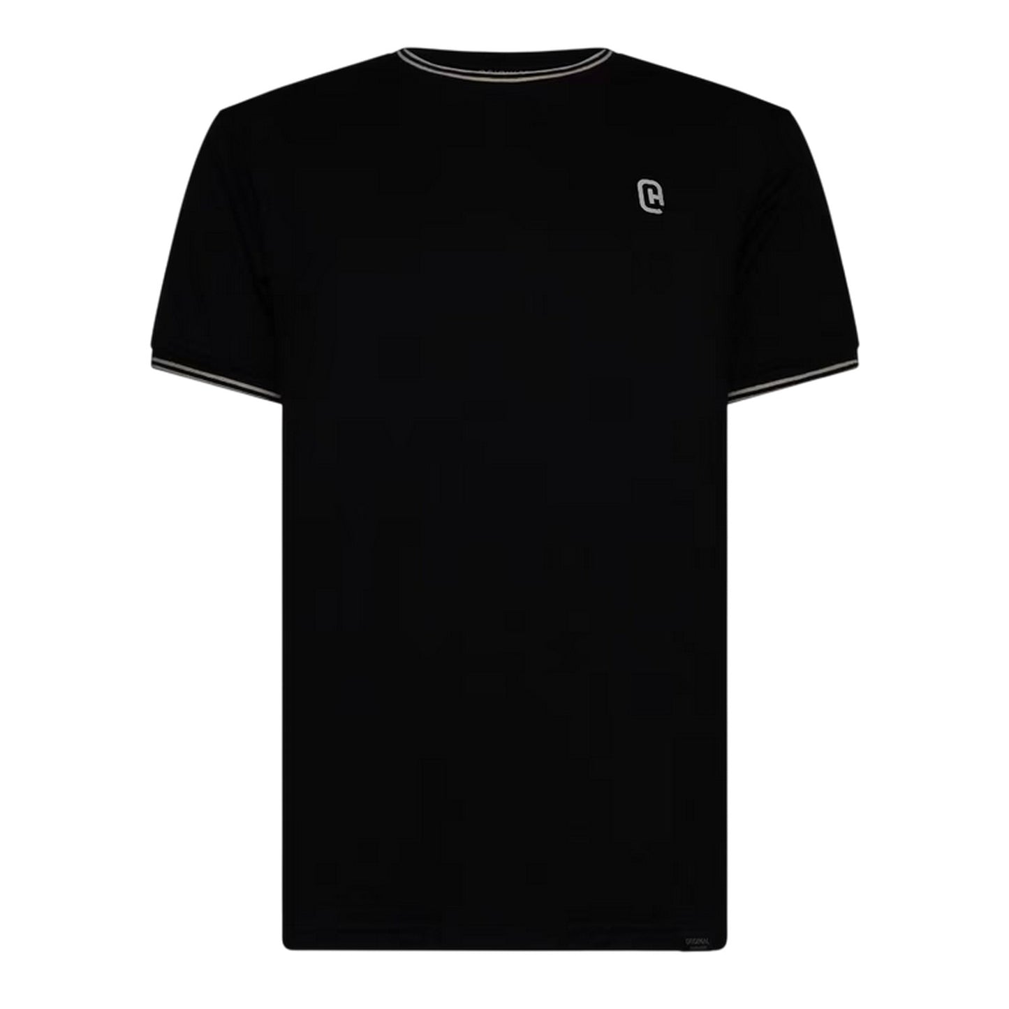 Black - Front - Crosshatch Mens Preece Contrast Striped T-Shirt