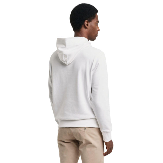 White - Back - Gant Mens Archive Shield Embroidered Regular Hoodie
