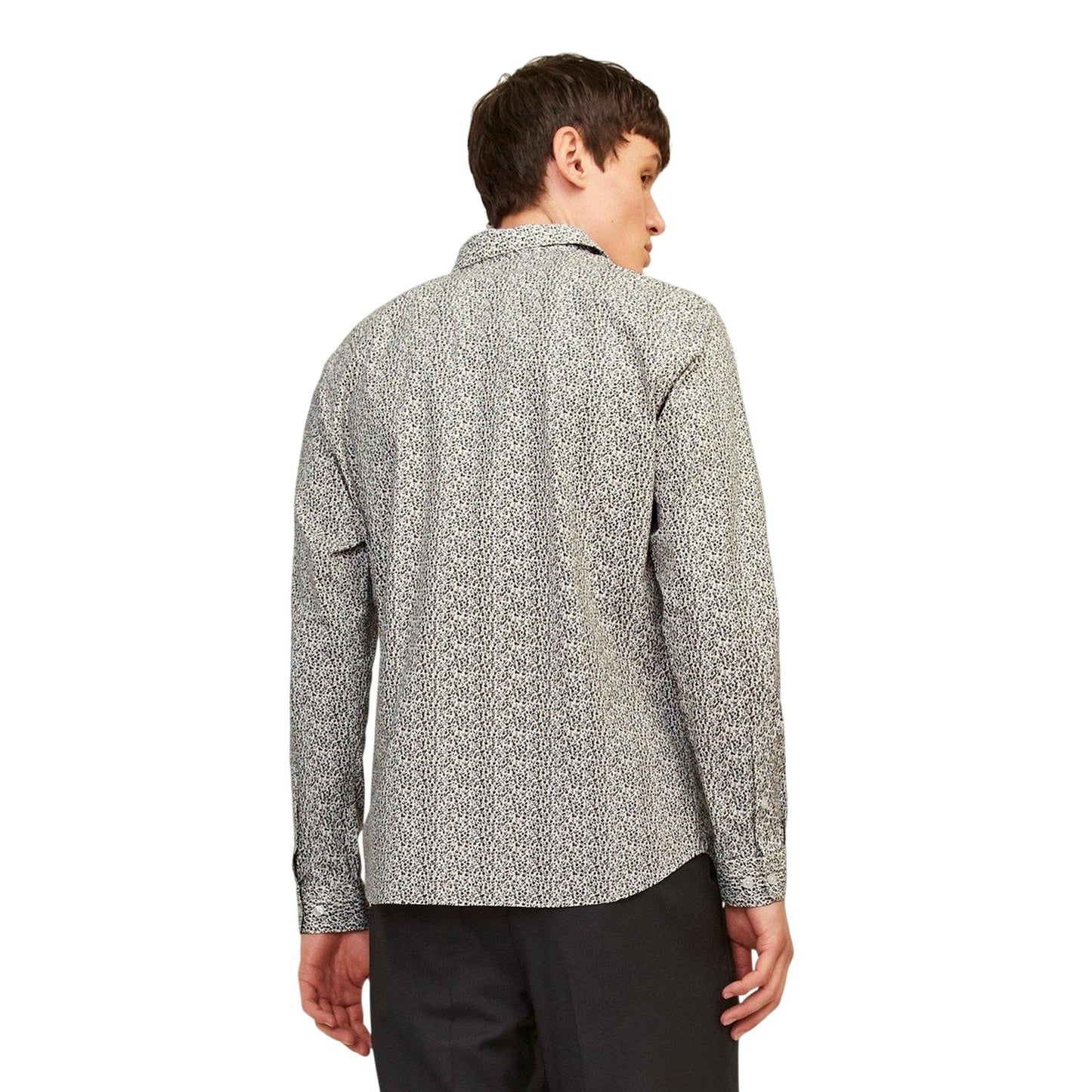 Cloud Dancer - Back - Jack And Jones Mens Leaf Print Slim Long-Sleeved Shirt