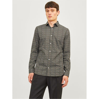 Peat - Pack Shot - Jack And Jones Mens Leaf Print Slim Long-Sleeved Shirt