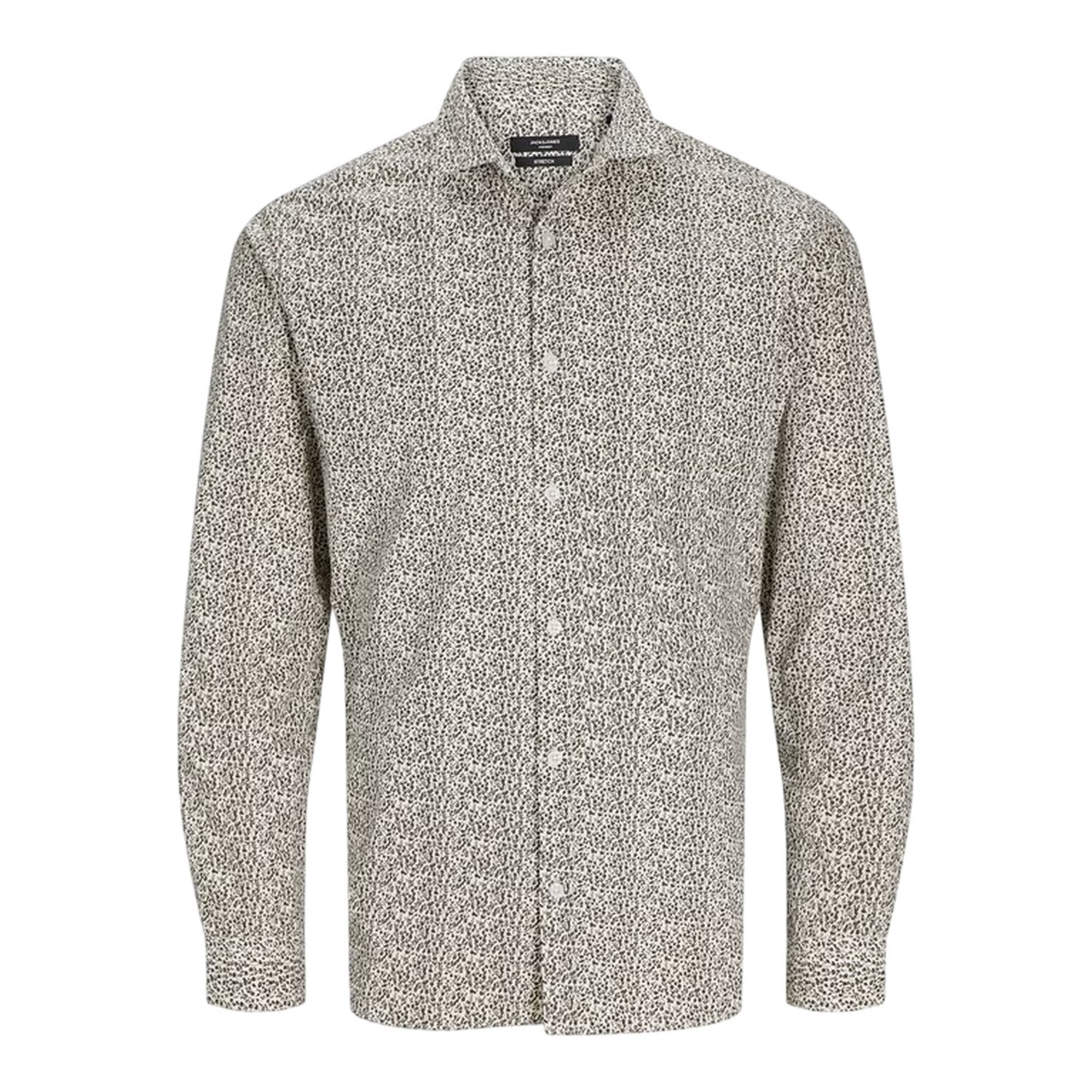 Cloud Dancer - Front - Jack And Jones Mens Leaf Print Slim Long-Sleeved Shirt