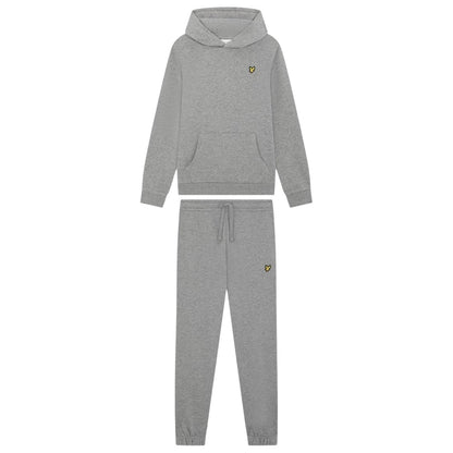 Grey - Front - Lyle & Scott Boys Fleece Tracksuit Set