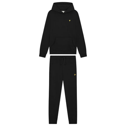 Black - Front - Lyle & Scott Boys Fleece Tracksuit Set