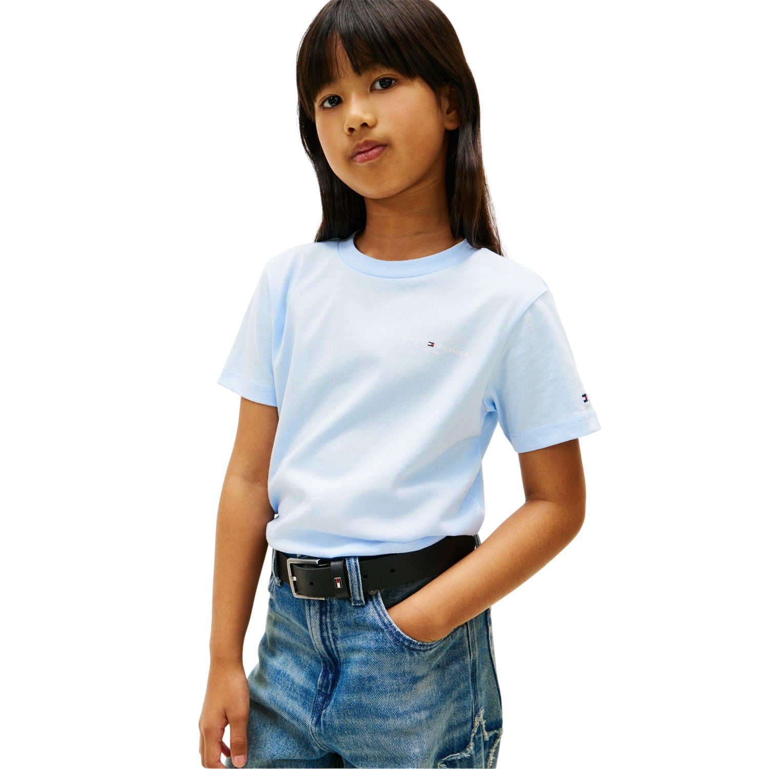 Sweet Blue - Back - Tommy Hilfiger Childrens-Kids Embroidered Logo T-Shirt