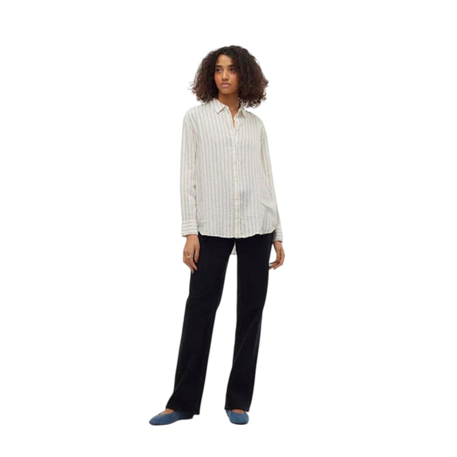 Snow White - Side - Vero Moda Womens-Ladies Striped Long-Sleeved Shirt