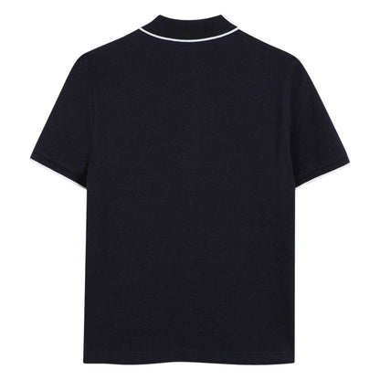 Navy Blue - Back - Boss Childrens-Kids Contrast Trim Polo Shirt