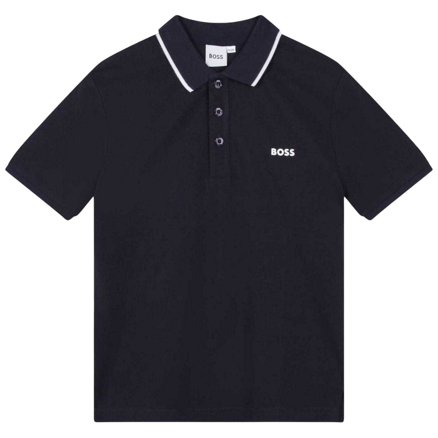 Navy Blue - Front - Boss Childrens-Kids Contrast Trim Polo Shirt