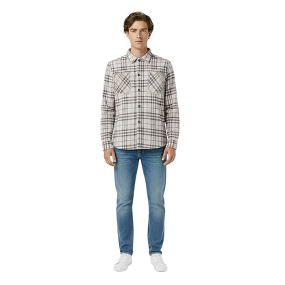 Brown Check - Side - Jack Wills Mens Plaid Long-Sleeved Overshirt