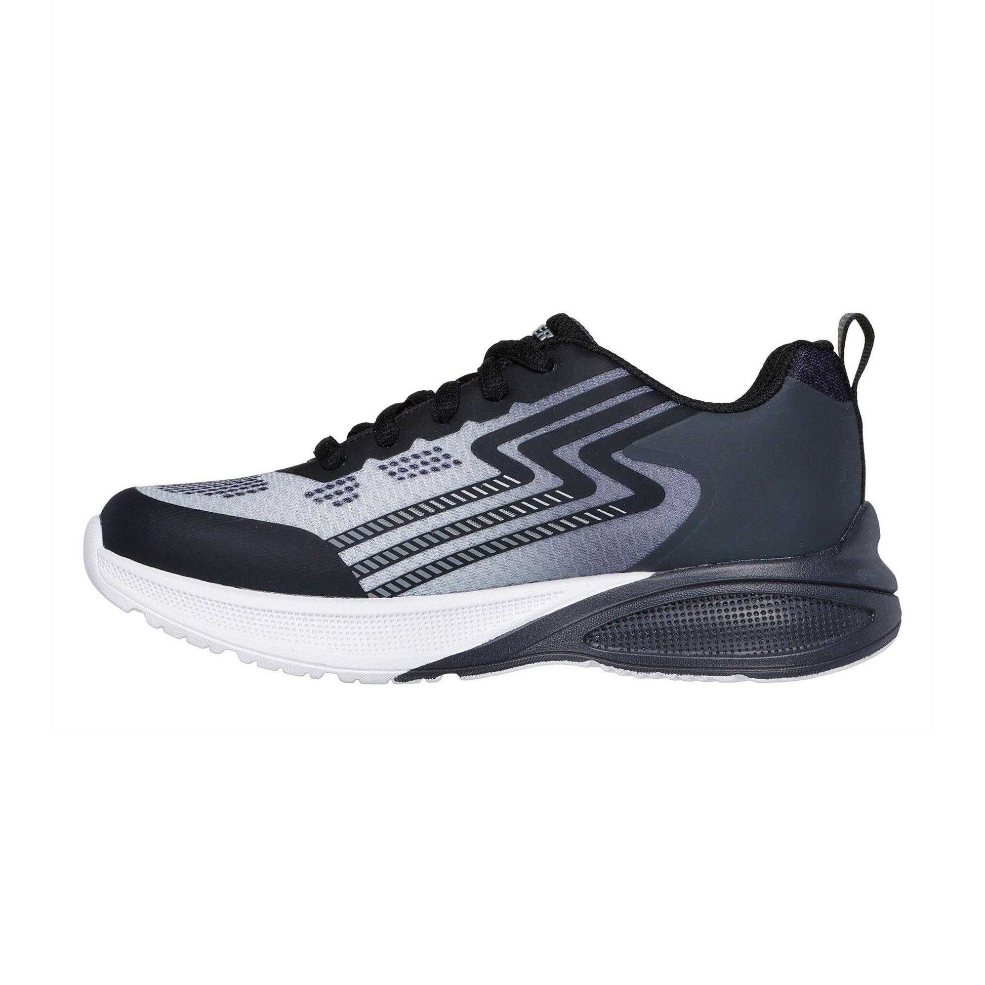 Black-Silver - Back - Skechers Childrens-Kids Microspec Trainers