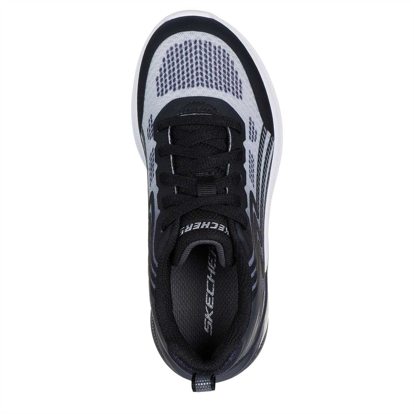 Black-Silver - Side - Skechers Childrens-Kids Microspec Trainers
