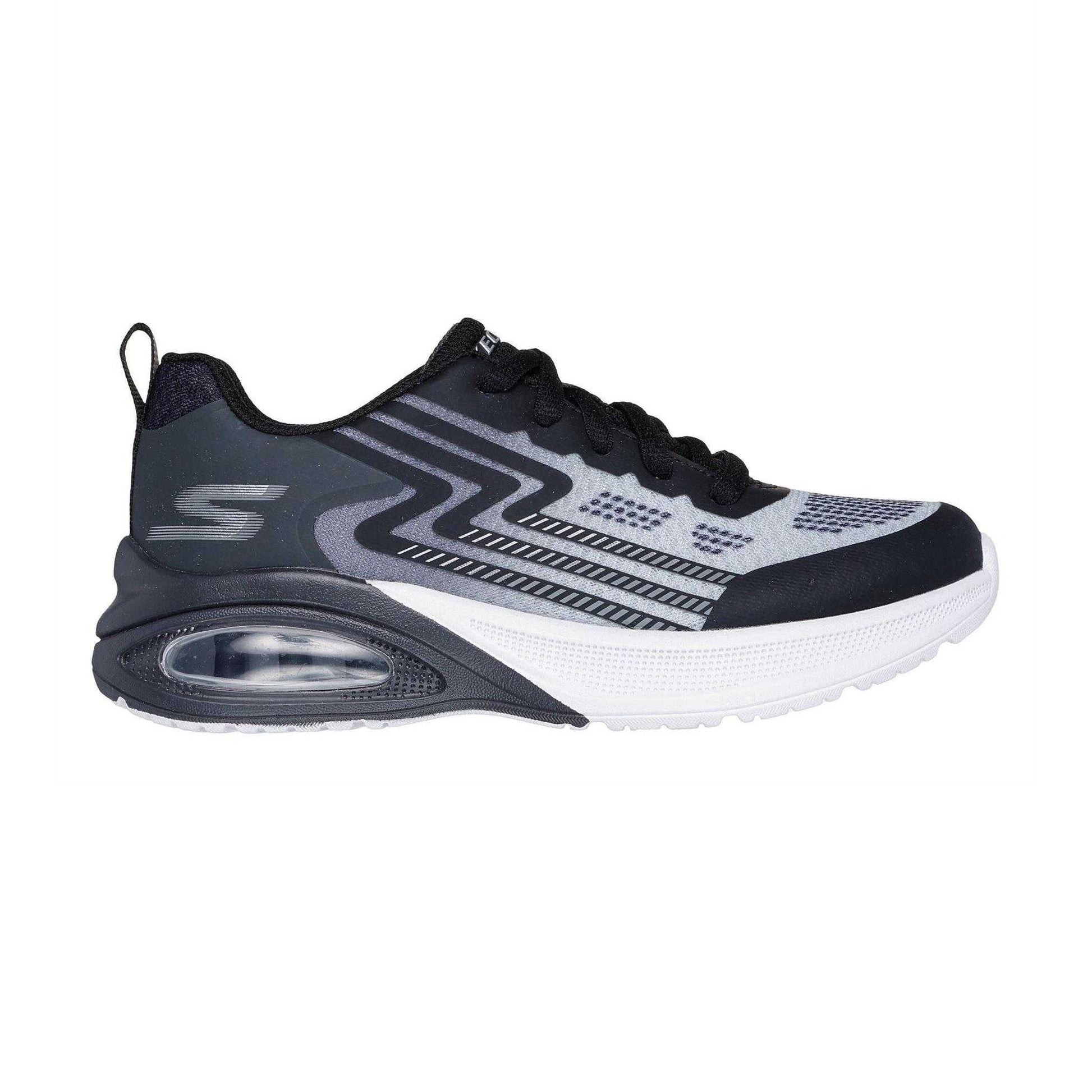 Black-Silver - Front - Skechers Childrens-Kids Microspec Trainers