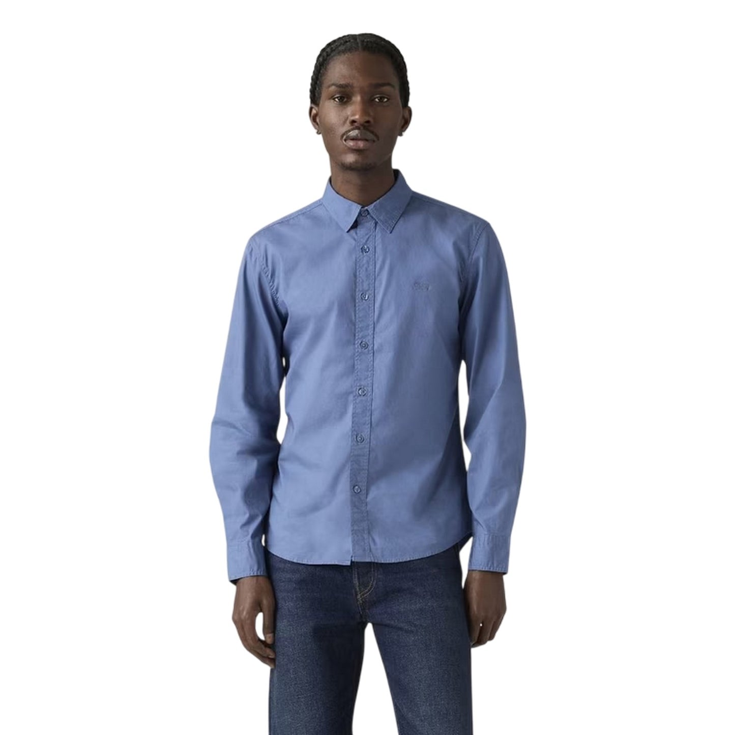 Blue - Side - Levis Mens Plain Slim Shirt