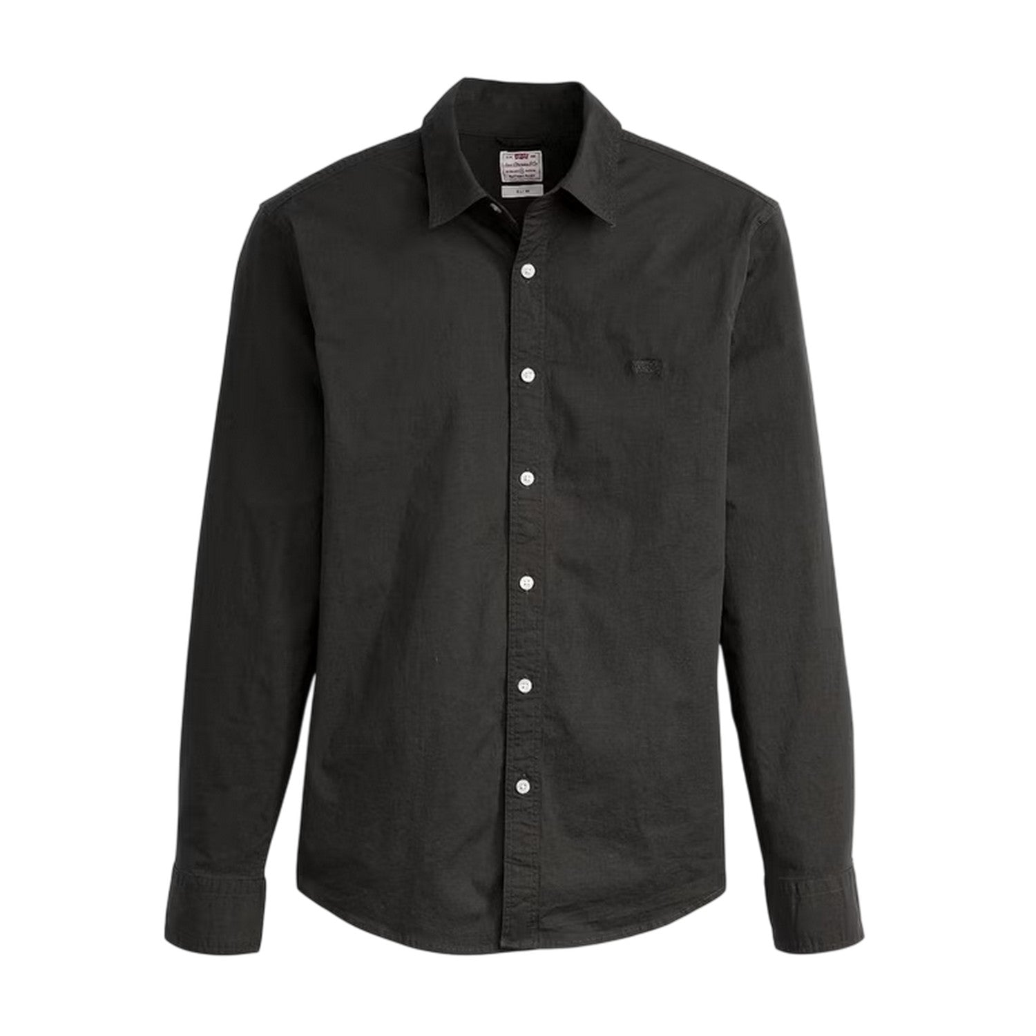 Jet Black - Front - Levis Mens Plain Slim Shirt