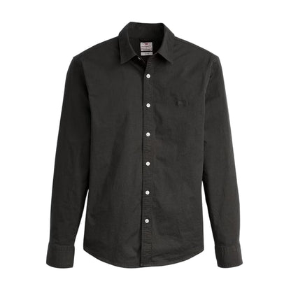 Jet Black - Front - Levis Mens Plain Slim Shirt