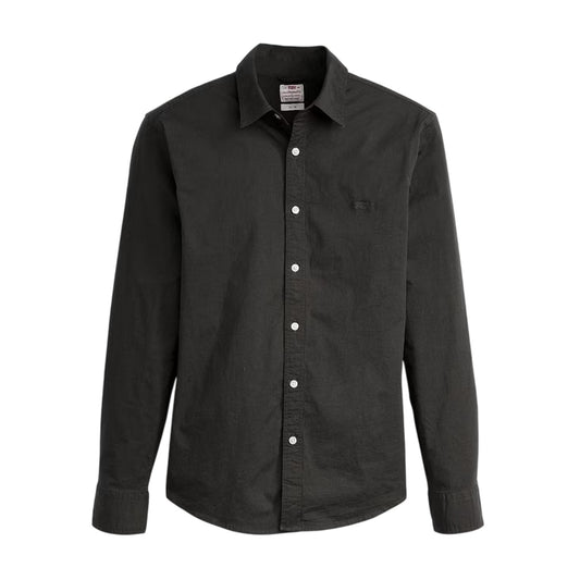 Jet Black - Front - Levis Mens Plain Slim Shirt