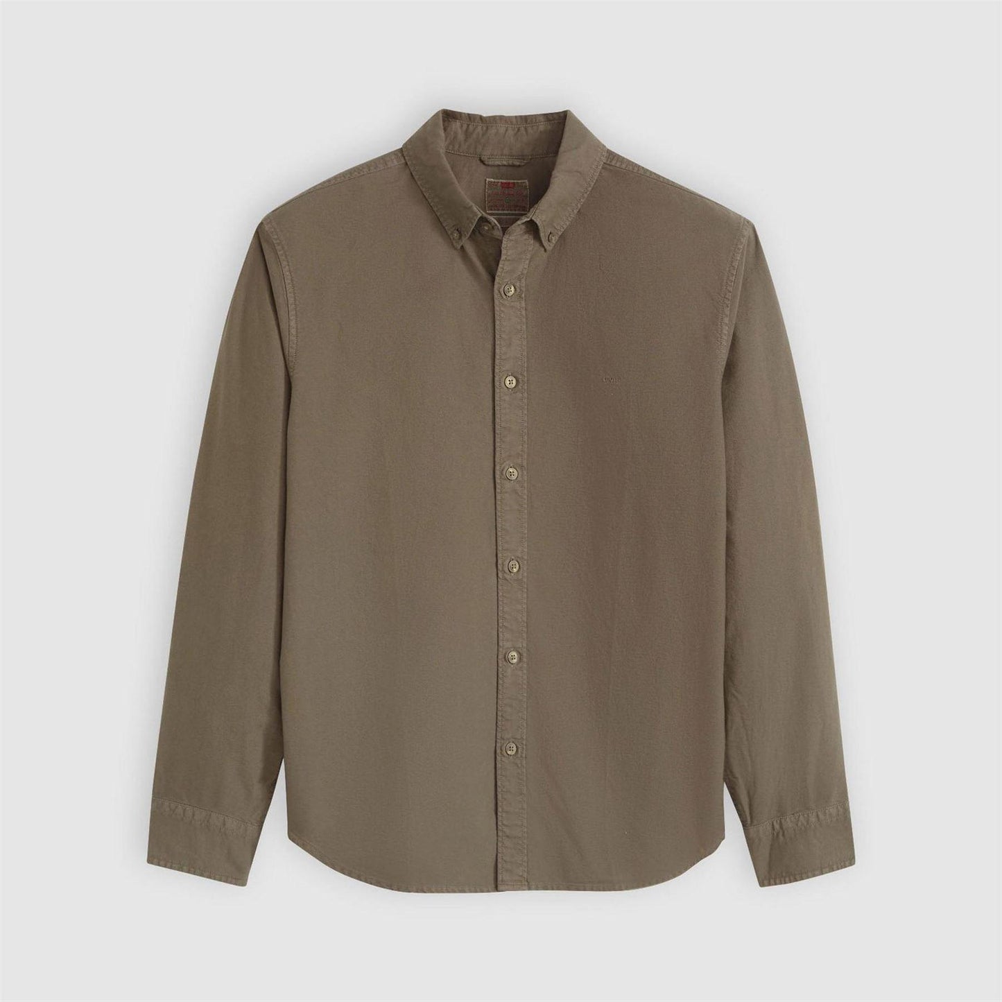 Khaki Green - Front - Levis Mens Plain Slim Shirt