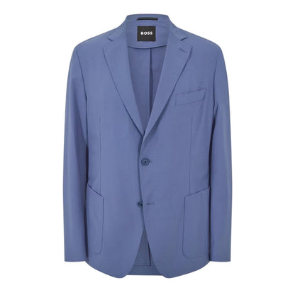Navy - Front - Boss Mens Notch Neck Blazer