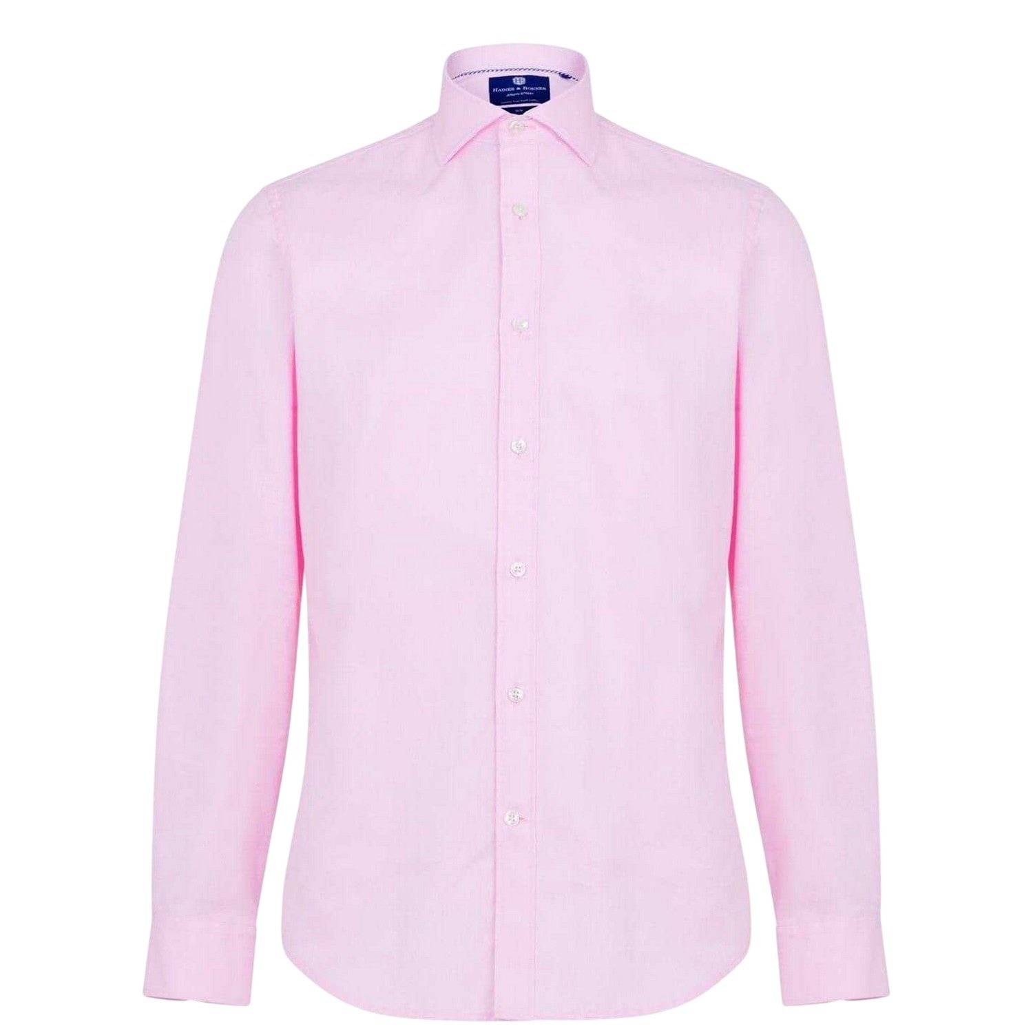 Pink - Front - Haines and Bonner Mens Twill Slim Shirt