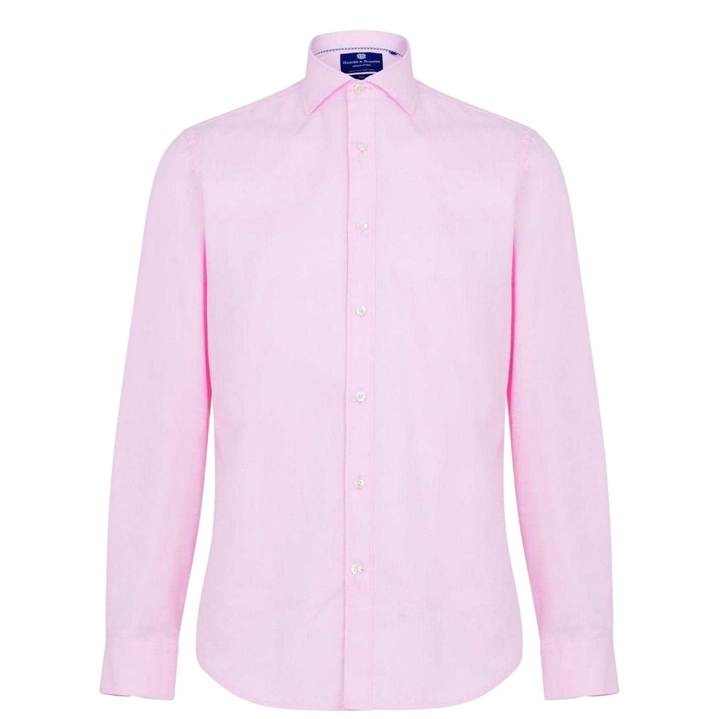 Pink - Front - Haines and Bonner Mens Twill Slim Shirt