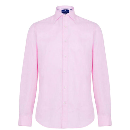Pink - Front - Haines and Bonner Mens Twill Slim Shirt