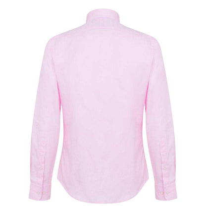 Pink - Back - Haines and Bonner Mens Twill Slim Shirt