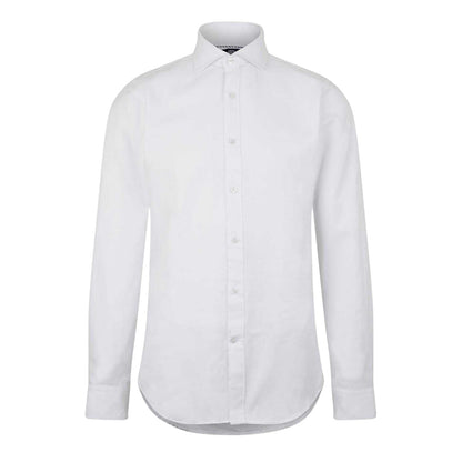 White - Front - Haines and Bonner Mens Twill Slim Shirt
