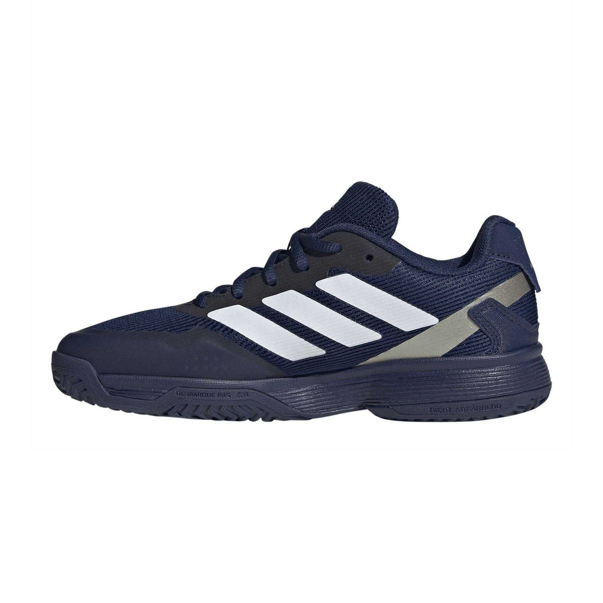 Blue - Side - Adidas Childrens-Kids Tennis Shoes