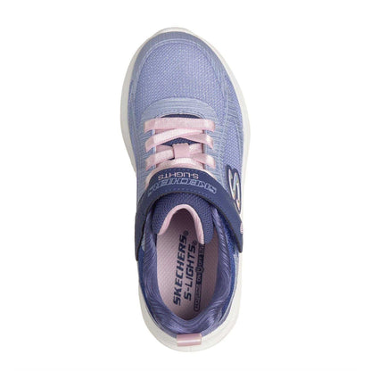 Navy-Pink - Side - Skechers Childrens-Kids Sola Glow Trainers