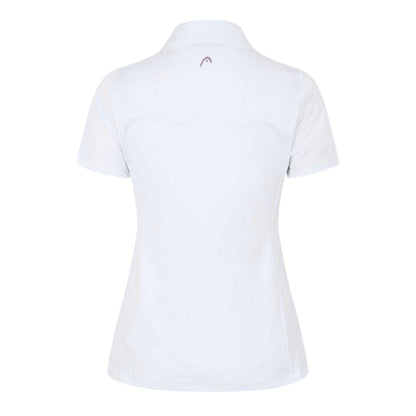 White - Back - Head Womens-Ladies Performance Polo Shirt