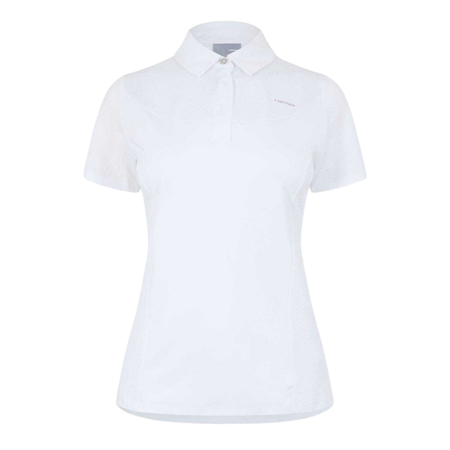 White - Front - Head Womens-Ladies Performance Polo Shirt