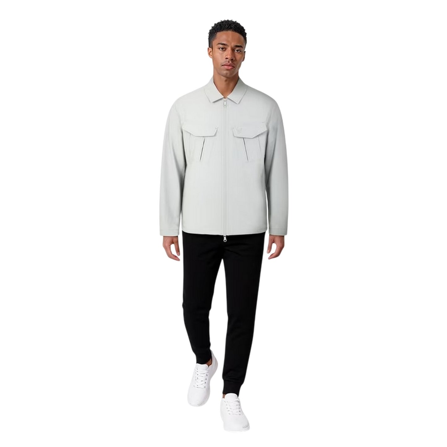 Grey Mirage - Side - Lyle & Scott Mens Logo Overshirt