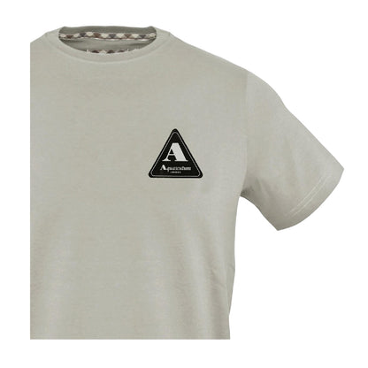 Grey - Side - Aquascutum Mens Triangle Logo T-Shirt