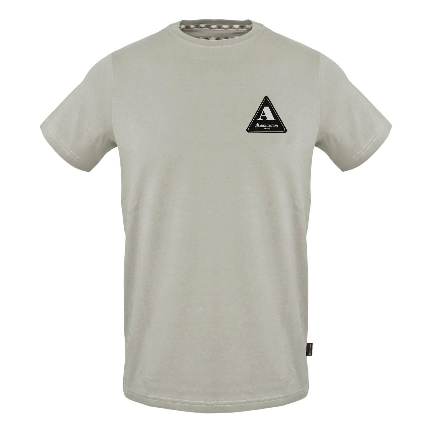 Grey - Front - Aquascutum Mens Triangle Logo T-Shirt
