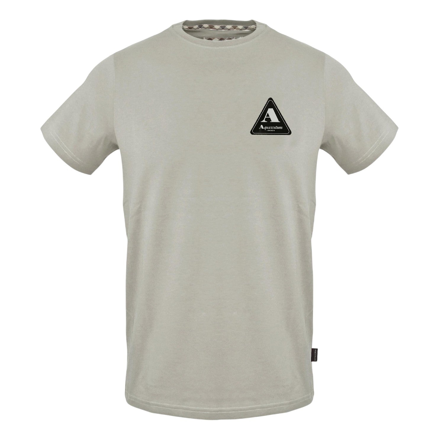 Grey - Front - Aquascutum Mens Triangle Logo T-Shirt