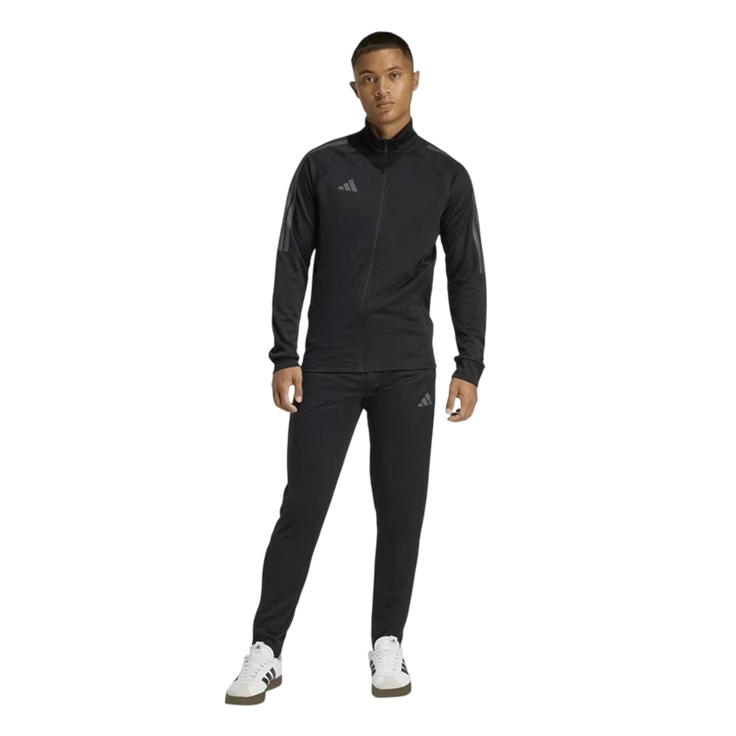 Black-Grey - Side - Adidas Mens Sereno Moisture Wicking Tracksuit