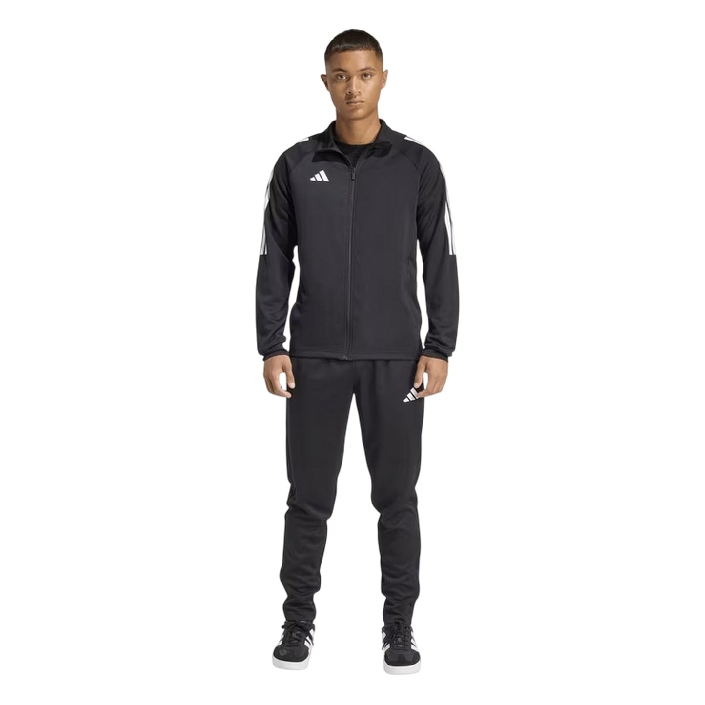 Black-White - Side - Adidas Mens Sereno Moisture Wicking Tracksuit
