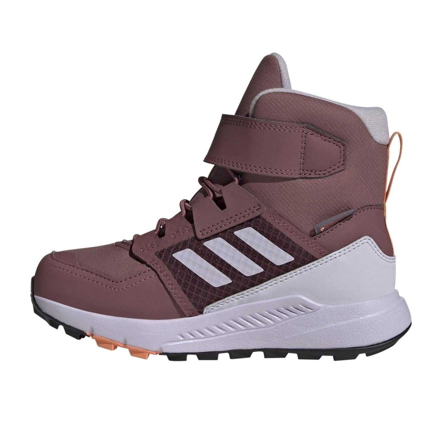 Red - Side - Adidas Childrens-Kids Terrex Trailmaker Leather Walking Walking Shoes