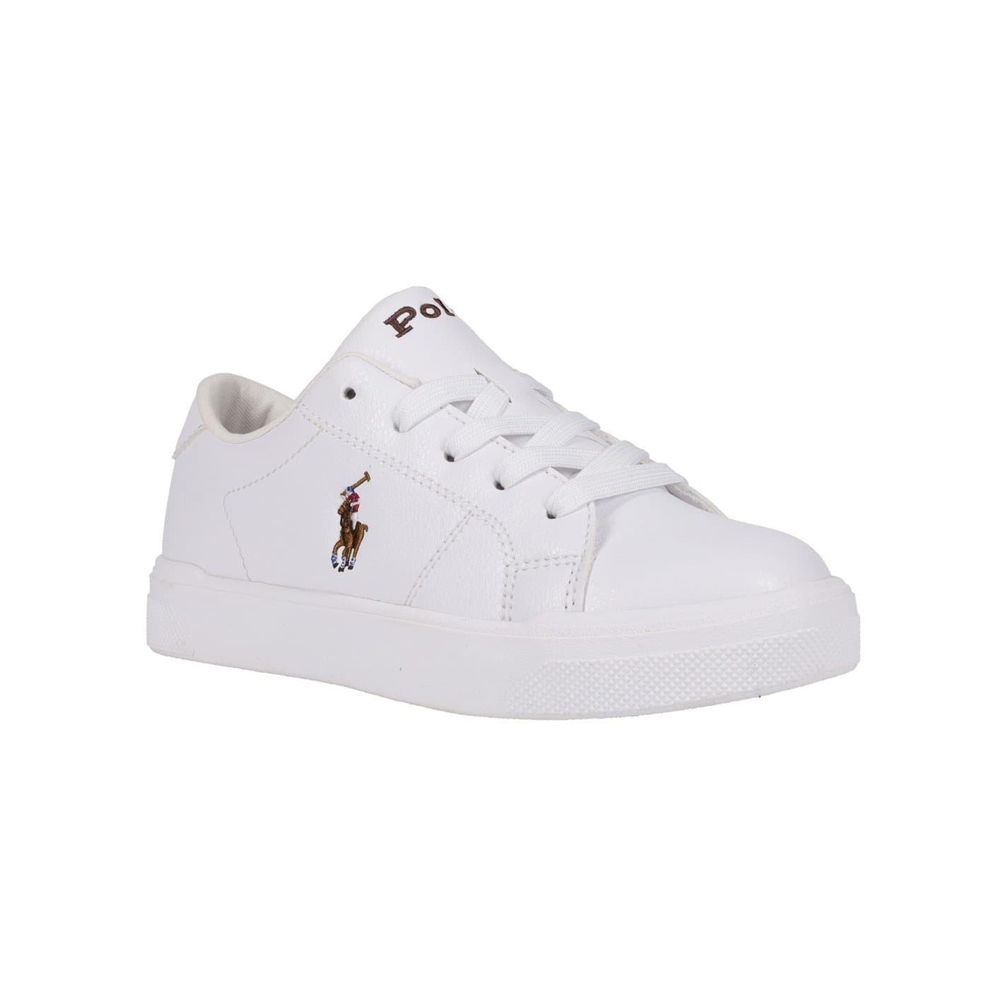 White-Multicoloured - Front - Ralph Lauren Childrens-Kids Sutton Trainers