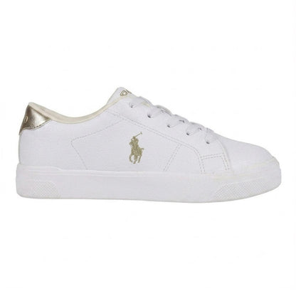 White-Gold - Back - Ralph Lauren Childrens-Kids Sutton Trainers