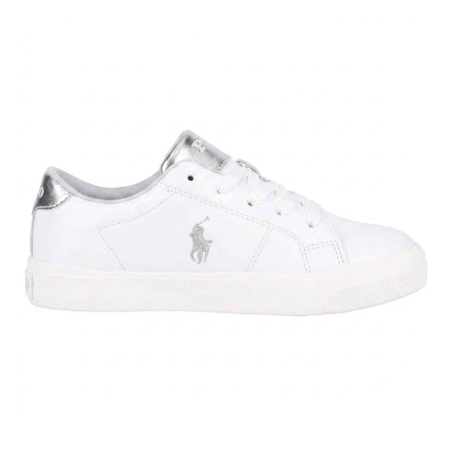 White-Silver - Front - Ralph Lauren Childrens-Kids Sutton Trainers