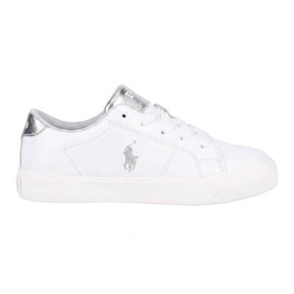 White-Silver - Front - Ralph Lauren Childrens-Kids Sutton Trainers