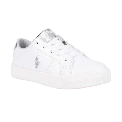 White-Silver - Side - Ralph Lauren Childrens-Kids Sutton Trainers