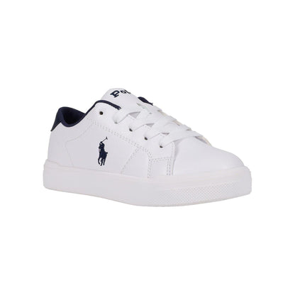 White-Navy - Front - Ralph Lauren Childrens-Kids Sutton Trainers