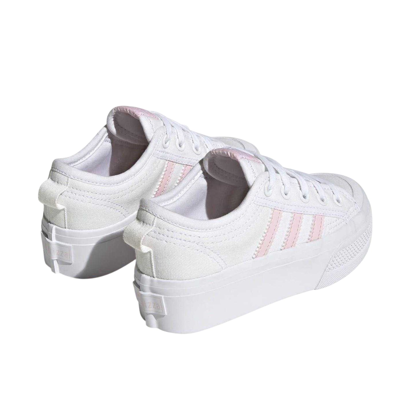White - Back - Adidas Childrens-Kids Nizza Platform Shoes
