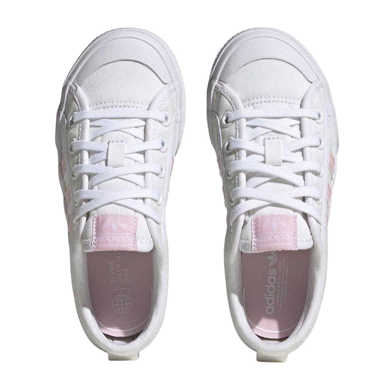 White - Lifestyle - Adidas Childrens-Kids Nizza Platform Shoes